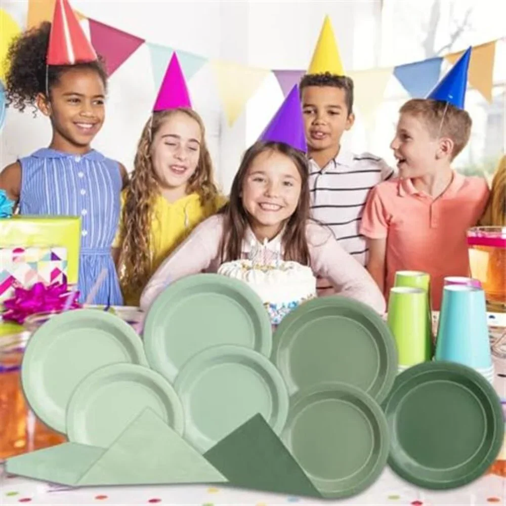 Sage Green Party Supplies 60pcs Plates and Napkins Baby Shower Birthday Wedding
